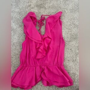 Pink ruffle blouse from the impeccable pig Size S